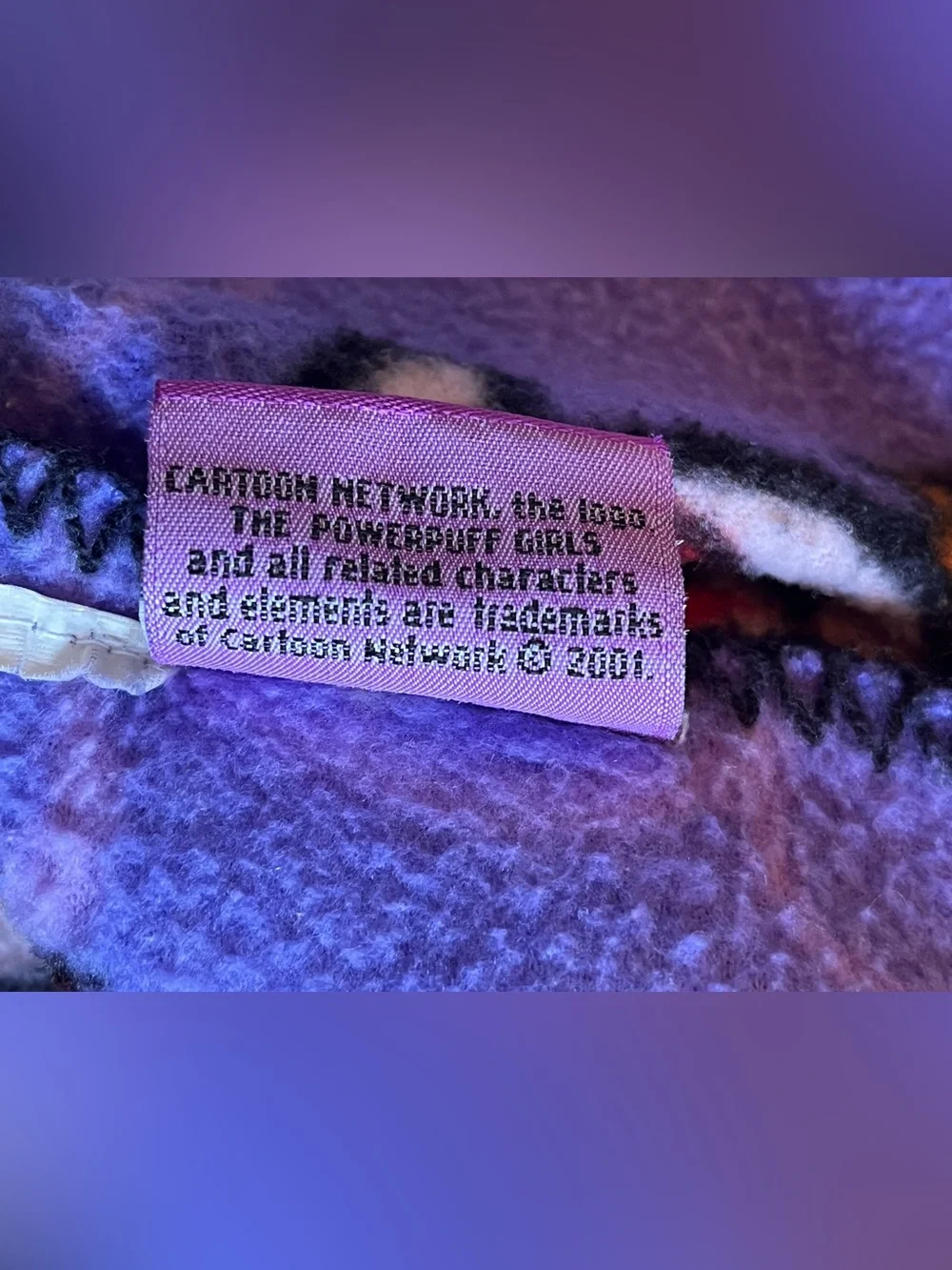 Vintage 2001 ‘The Powerpuff Girls’ Purple Character Print Blanket